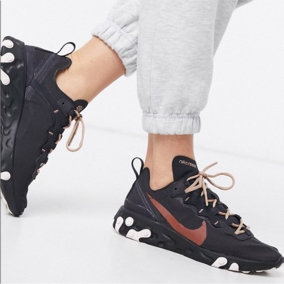 Nike React Element 55 Oil Grey Copper Sneaker - Picture 3 of 12